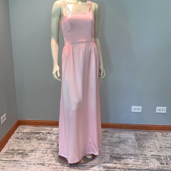 Vintage 60’s 70’s Pink Formal Maxi Dress with Sheer Floral Poncho Size Small - Picture 9 of 14